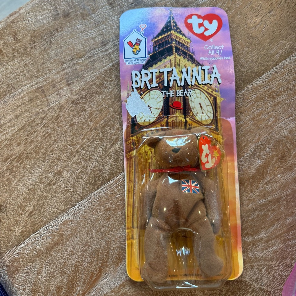 Vintage 1999 TY Britannia The Bear Teenie Beanie Baby McDonald’s RMHC Sealed